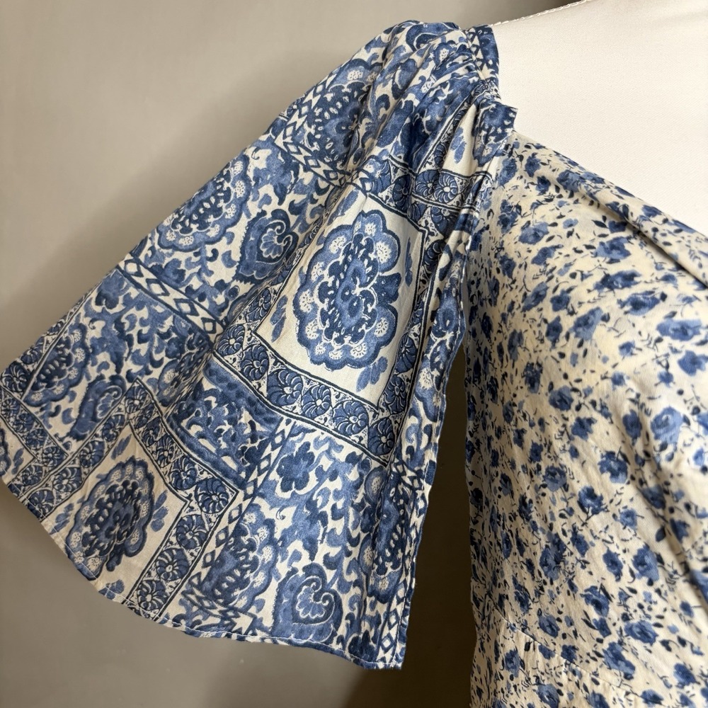 Abercrombie & Fitch Blue and White Patchwork Floral Maxi Dress - Picture 6 of 13